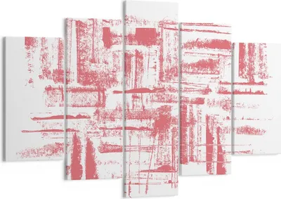 Produktbild von Bild auf Leinwand - Leinwandbild - 5 Teile - Rot Textur Muster - 150x100cm - Wand Bild - Wanddeko - Wandbilder - Leinwanddruck - Bilder - Wanddekoration - Leinwand bilder - Wandbild - EA150x100-5048