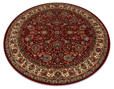 Image de Tapis en laine KASHQAI 4362 302 cercle ornement bordeaux / beige rouge cercle 200 cm