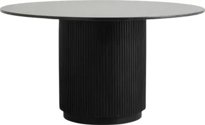 Produktbild von FURNLUX Esstisch Erie Marmor Schwarz Und Schwarz 140cm / Hauptfarbe: Schwarz / Abmessungen: 140 x 140 x 76 cm