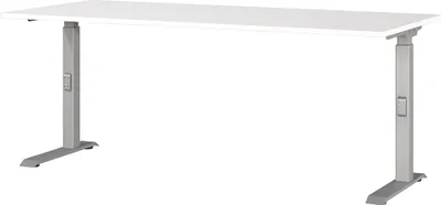 Produktbild von Schreibtisch 180cm, weiß/silber, DUBA-01