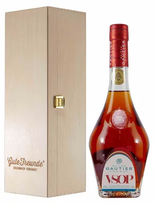 Produktbild von Maison Gautier Cognac V.S.O.P. mit Geschenk-Holzkiste