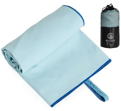 Imagen del producto de Toalla para el gimnasio, tamaño XL, 110x175 cm, de secado rápido, color azul, ideal para la piscina