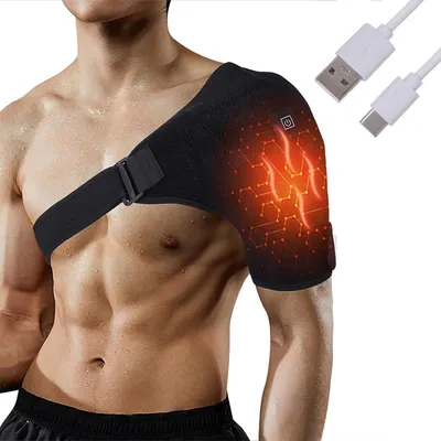 Produktbild von Heizkissen,Elektrisch Beheizte Schulterpolster,mit 3 temperature,USB Plug-In-Heizkissenwickel für Frauen und Männer,Schwarz