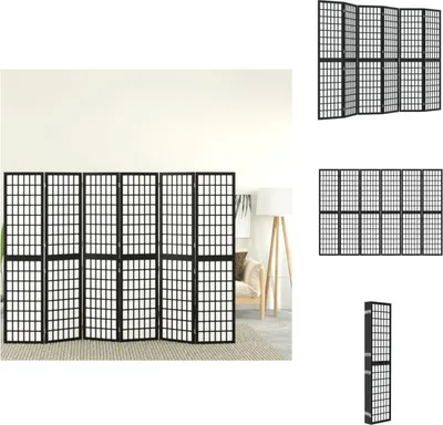 Immagine prodotto di vidaXL Paravento pieghevole in stile giapponese a 6 pezzi 240x170 cm nero - Divisorio per ambienti
