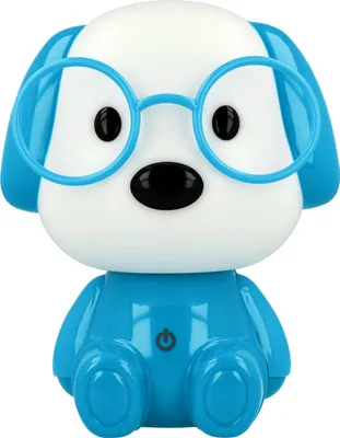 Image de Westcott Lightbuddies Lampe Chien Hugo, Veilleuse LED pour enfants avec batterie & câble de recharge USB, intensité lumineuse variable, bleu blanc, E-88003 00