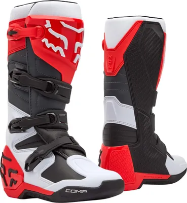 Zdjęcie produktu dla Buty motocrossowe FOX Comp, biało-czerwone, rozmiar 10,5