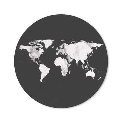 Produktbild von MuchoWow® Mauspad Mousepad Weltkarte - Schwarz und weiß - Marmor 40x40 cm - Mousepads - Maus Mat - Pad - Mausunterlage - Schreibtisch Accessoires