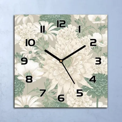 Produktbild von Wanduhr Echt-Glas-Küchenuhr Frühlingsgeiste grün Quarz 30x30 Deko Bilder