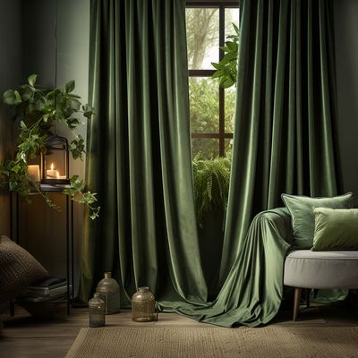 Samtvorhang Samt Vorhänge Gardinen 1er  H 244 x B 132 cm Gardinen Wohnzimmer Weihnachten Vorhänge Blickdicht Vorhänge Thermogardine