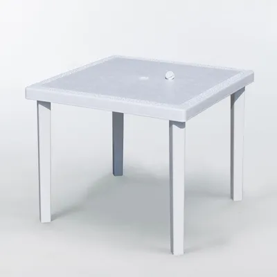 Produktbild von Gartenbar-Tisch aus Poly-Rattan, quadratisch, 90x90, Grand Soleil Gruvyer - Weiß