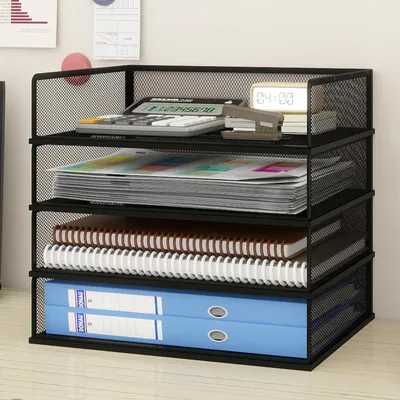 Produktbild von Briefablage 4 Ebenen, schwarz, Büroorganisation