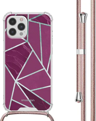 Image de étui design imoshion avec cordon pour l'Apple iPhone 12 Pro Max - Bordeaux Graphic