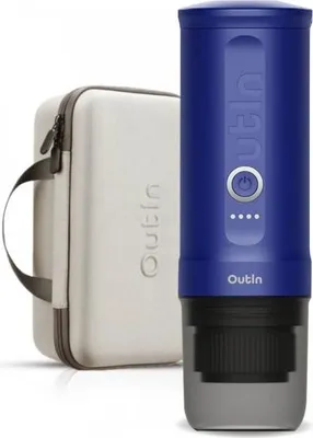 Produktbild von Outin Nano Tragbare Espressomaschine - Ozeanblau + Reisekoffer