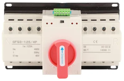 Productafbeelding van Automatische dubbele voedingsomschakelaar, 4-polig, 125A, geschikt voor mini-generatoren, met indicator, AC400V