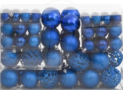 Immagine prodotto di vidaXL Set di gingilli natalizi da 111 pezzi in polistirolo blu