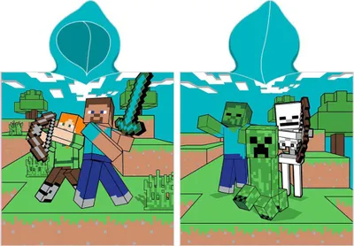 Zdjęcie produktu dla Ponczo dziecięce Minecraft Time to Mine