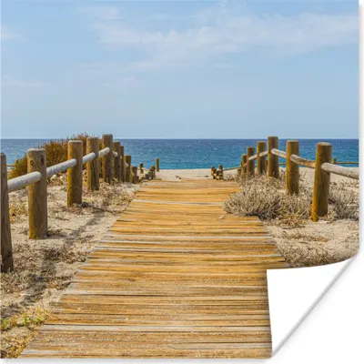 Produktbild von MuchoWow® Poster Strand - Meer - Weg 50x50 cm - Wohnzimmerdekoration