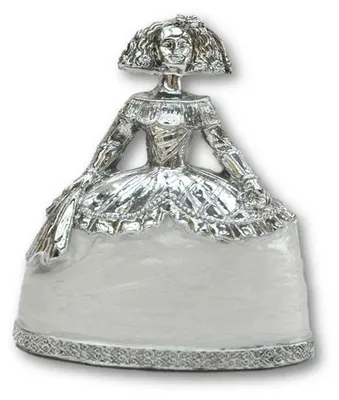 Menina-Figur, Kunstharz, Silber, Perlmutt, 16 cm