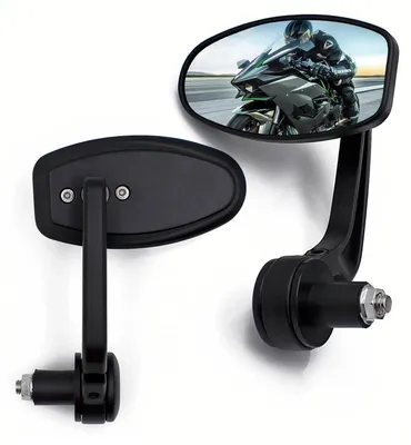 Produktbild von Motorrad Spiegel Universal 7/8" 22mm Lenkerendenspiegel Schwarz 360° Drehbar