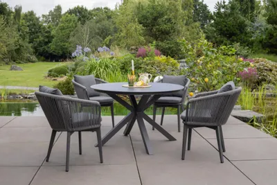 Produktbild von Gartenmöbelset Diningsessel Cadiz mit Tisch Malaga 120 cm