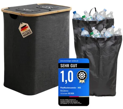 Immagine prodotto di Contenitore di stoccaggio da 160 litri, con coperchio e 2 scomparti, inclusa una borsa per il trasporto, ideale per bottiglie