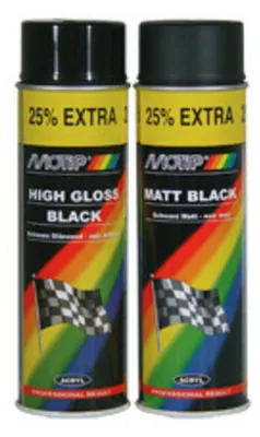 Produktbild von MOTIP MATT BLACK Universeller Acryl-Sprühlack 500 ml MATTSCHWARZ