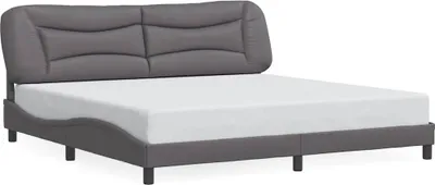 Image de vidaXL Cadre de lit sans matelas "Hvar" gris 200x200 cm similicuir