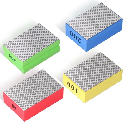 Imagen del producto de Bloques de lija de diamante, juego de 4 unidades, para piedra, cerámica, azulejos y vidrio, reutilizables