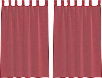 Produktbild von vidaXL Voile Vorhänge mit Schlaufen 2 Stk. Weinrot 140x175 cm