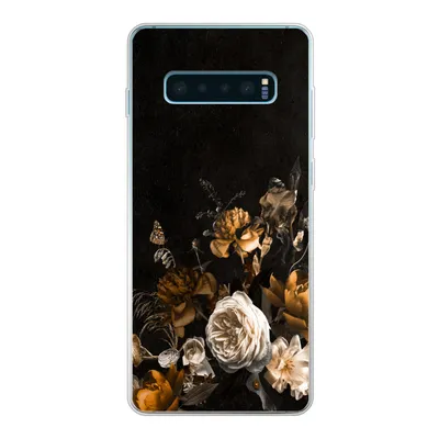 Produktbild von MuchoWow® Handyhülle Schutzhülle Hülle für Samsung Galaxy S10 Lite Blume - Gold - Muster Silikon Softcase Handy Hülle - Schutz