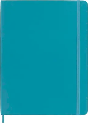 Immagine prodotto di Moleskine Classic Notebook, Taccuino a Righe, Copertina Morbida e Chiusura ad Elastico, Formato XL 19 x 25 cm, Colore Azzurro Blu Reef, 192 Pagine