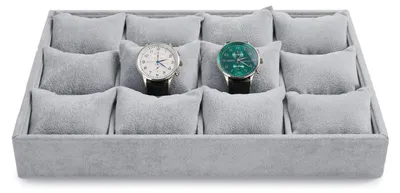 Imagen del producto de Joyero apilable - 12 compartimentos - 35 x 24 x 3,3 cm - Gris