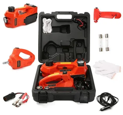 Produktbild von Elektrischer Wagenheber - 5 t hydraulischer 12V Auto Wagenheber mit Schlagschrauber - Tragbarer Autoheber für PKW SUV LKW - Rot