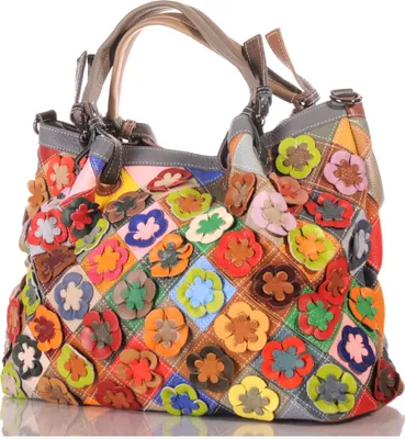 Produktbild von Damen Leder Patchwork Umhänge Henkel Schulter Tasche 30681
