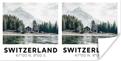 Produktbild von MuchoWow® Poster Schweiz - See - Berge 120x60 cm - Bild