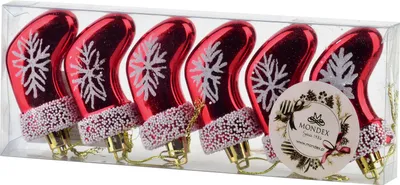 Immagine prodotto di Palline di Natale in plastica: Babbo Natale, calza natalizia viola, 1,5 x 7,5 x 4 cm, multicolori, 6 pezzi