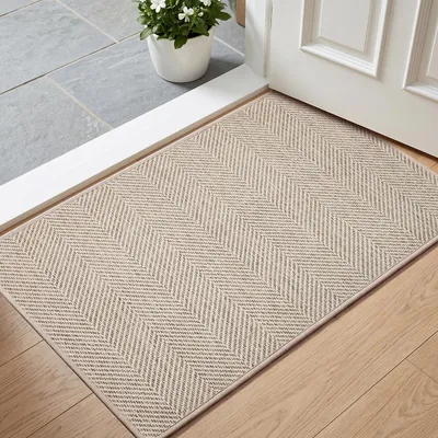 Produktbild von Fußmatte Innen 40 x 60 cm Beige rutschfest saugfähig flach waschbar