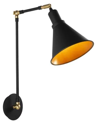 Image de Applique murale Lampe en métal noir Ø20 cm hauteur 56 cm E27 40 W IP20