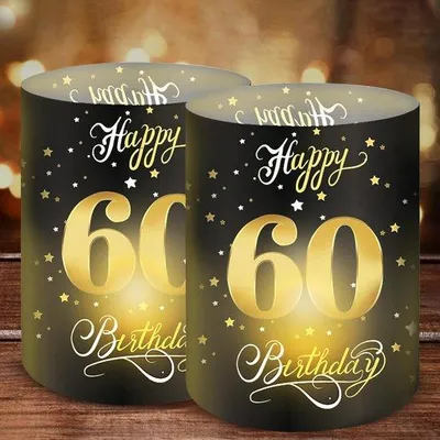 Produktbild von Tischlaternen Set mit 12 Windlichtern für 60. Geburtstag - Dekoration für festliche Anlässe