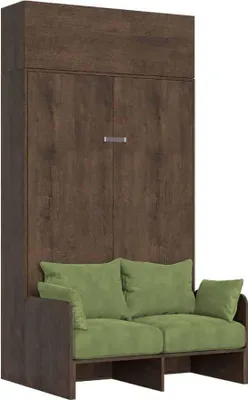 Image de ITAMOBY - Armoire lit double escamotable vertical 140 Kentaro Sofa avec èlèment haut Noyer-A35