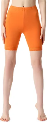 Image de Bellivalini Leggings courts pour femmes en viscose avec dentelle BLV50-216 (Orange, 4XL)