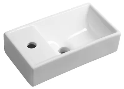 Productafbeelding van Sapho MINOS keramische wastafel, 40x22 cm, waterkraan links, wit