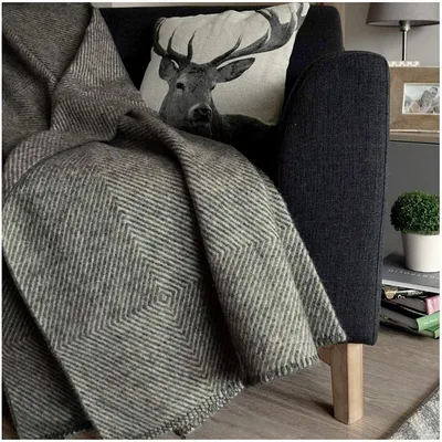 Immagine prodotto di Coperta di lana - Plaid - Grigio antracite - 140 x 200 cm - 100% lana