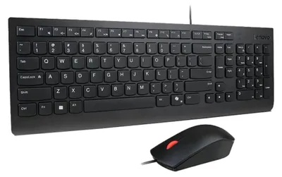 Zdjęcie produktu dla Lenovo 4X31R64414, Pełnowymiarowy (100%), Przewodowa, USB, Czarny, Dołączona myszka