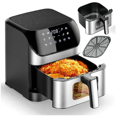 Produktbild von Heißluftfritteuse - Airfryer - 8 L Fassungsvermögen - 1800 W Leistung - Metallgehäuse - Timer 60 Min - 220–240 V - EU-Stecker