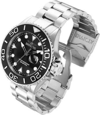 Produktbild von Invicta Pro Diver 28765 Herrenuhr - Quarzwerk - Edelstahl mit schwarzem Zifferblatt - 50 mm