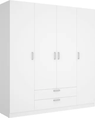 Produktbild von Großer Kleiderschrank Acomizza, Schlafzimmermöbel, Schrank, Garderobe, 200x52 h215 cm, Weiß