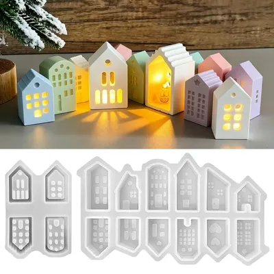 Produktbild von Silikonform Haus 16 Stück Gießformen 3D für Kerzen, Seifen, Beton
