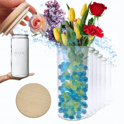 Produktbild von Weck Glas 1,575l Hitzebeständig Holzdeckel 6 Stück