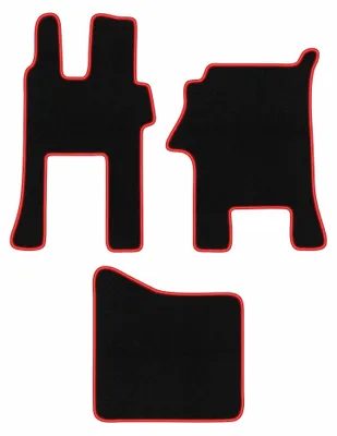Image de Tapis de sol en moquette noir/rouge pour Mercedes Actros MP4 2011- 3 pièces